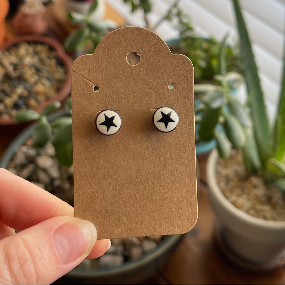 Faux Gauge Plug Earrings - Carved Horn & Bone